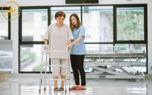 Hướng dẫn tập đi bằng khung tập đi cho người già