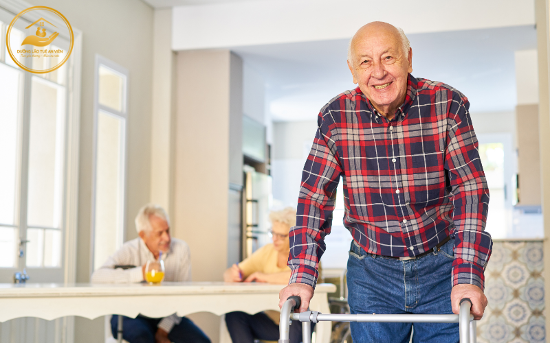 Hướng dẫn tập đi bằng khung tập đi cho người già